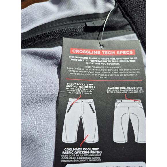 Fasthouse Crossline 2.0 Mountain Bike Shorts Silver Black Size 38 New $100 MSRP - Picture 9 of 9